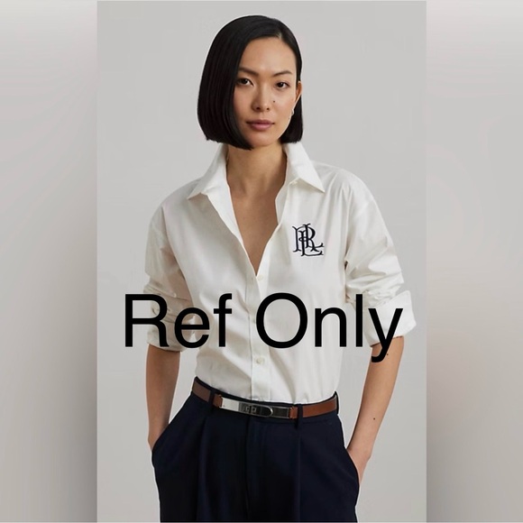 Ralph Lauren White Button-Down Dress Shirt with Navy Pony - Picture 6 of 6